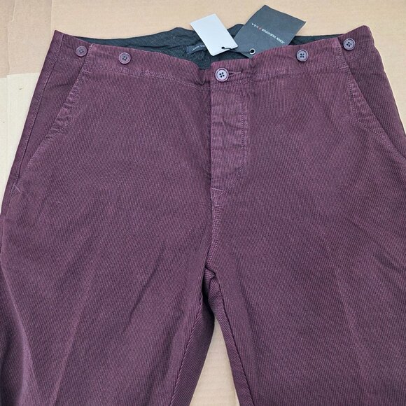 JOHN VARVATOS | Weathered Red Striped Suspender Waist Pants Size 32 x34 - Picture 3 of 12